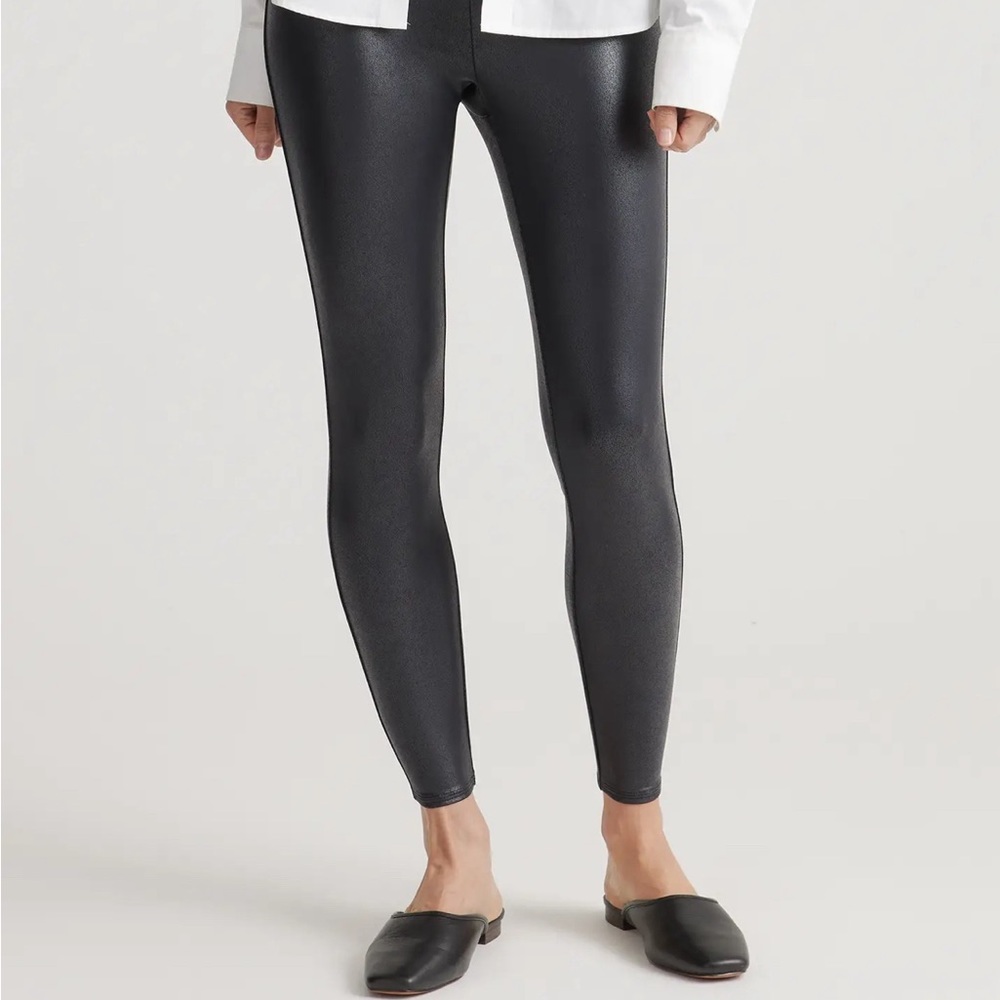 Quince Waisted Faux Leather Legging - New Size XL